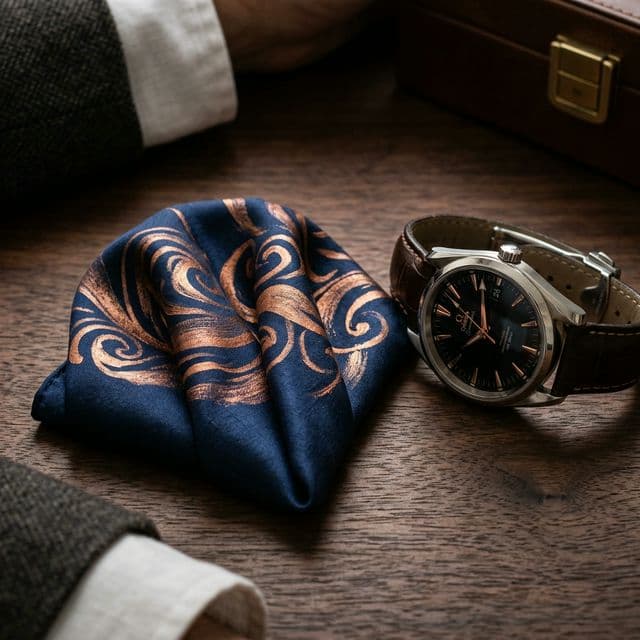 Midnight Copper Pocket Square